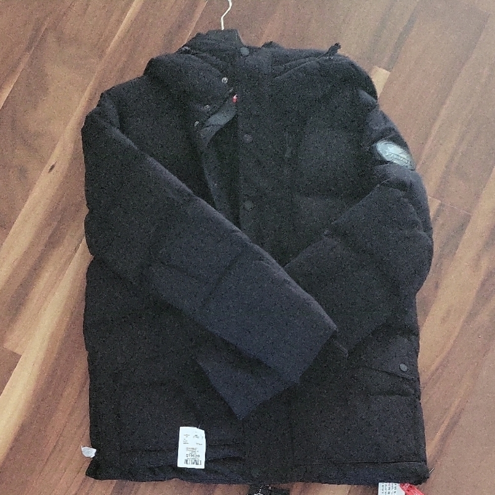 Men Pajar Black Hooded Puffer Jacket